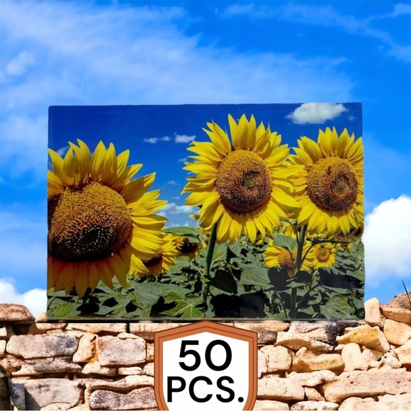 50 10X13  Poly Mailers Sunflower, Shipping Envelopes PRICE IS FIRM Fall - Picture 2 of 8
